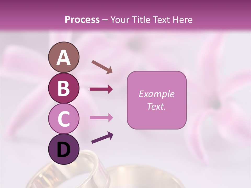 Two Gold Wedding Rings Sitting On Top Of A Table PowerPoint Template