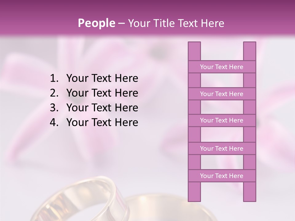 Two Gold Wedding Rings Sitting On Top Of A Table PowerPoint Template