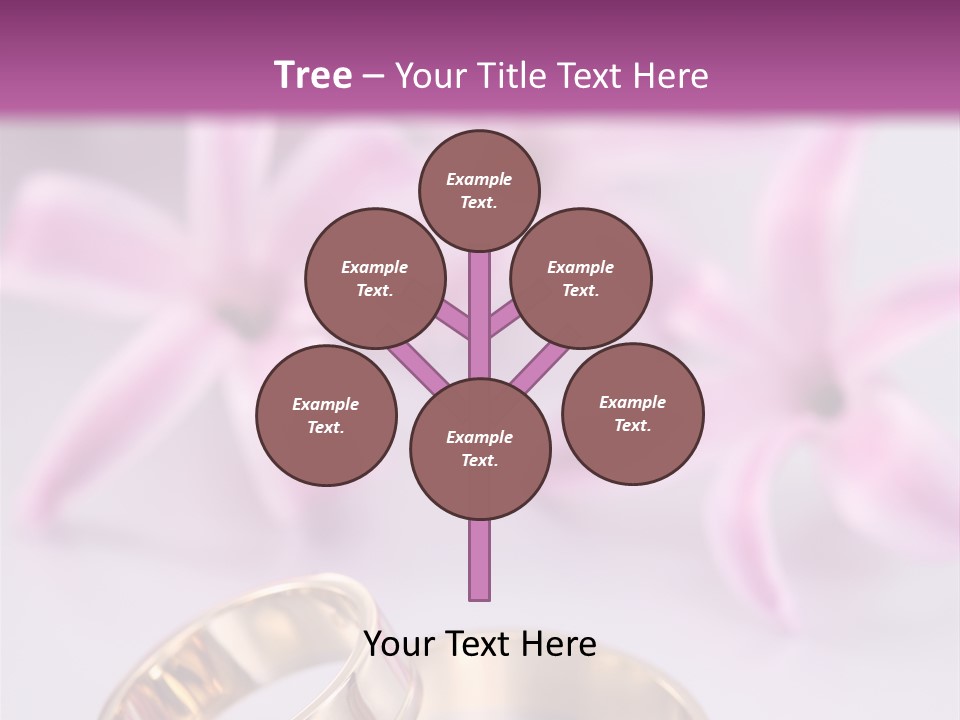 Two Gold Wedding Rings Sitting On Top Of A Table PowerPoint Template