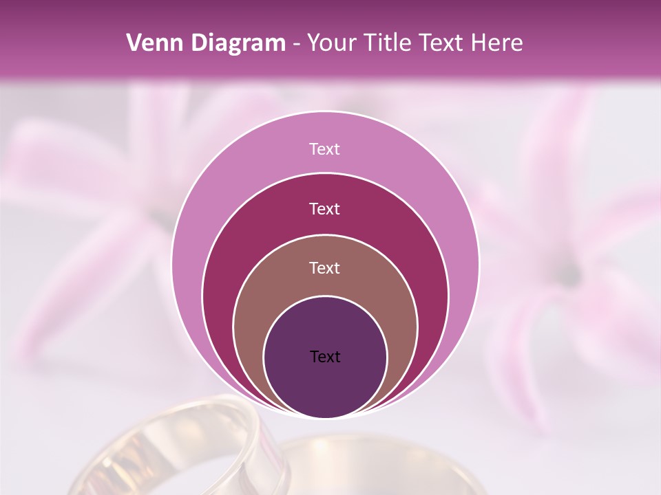 Two Gold Wedding Rings Sitting On Top Of A Table PowerPoint Template