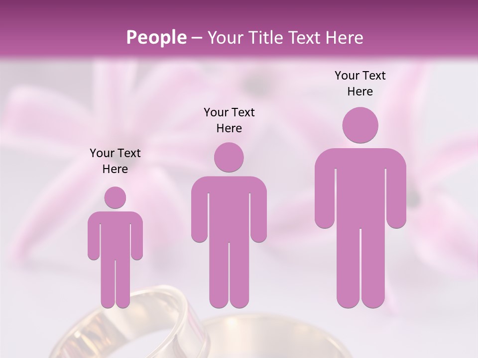 Two Gold Wedding Rings Sitting On Top Of A Table PowerPoint Template