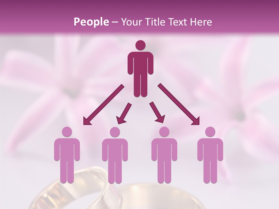 Two Gold Wedding Rings Sitting On Top Of A Table PowerPoint Template