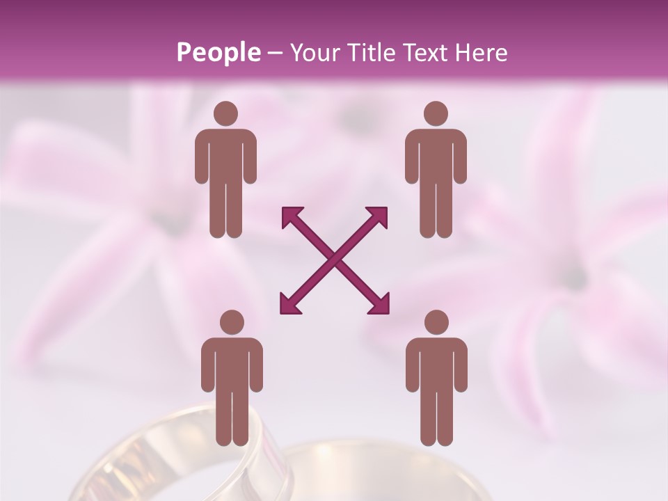 Two Gold Wedding Rings Sitting On Top Of A Table PowerPoint Template