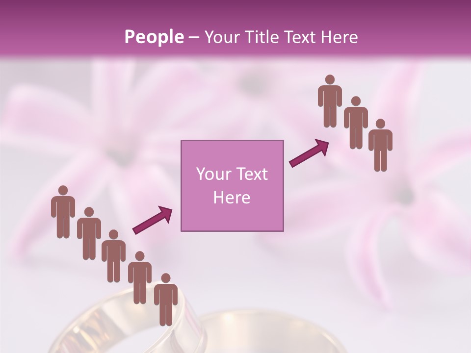 Two Gold Wedding Rings Sitting On Top Of A Table PowerPoint Template