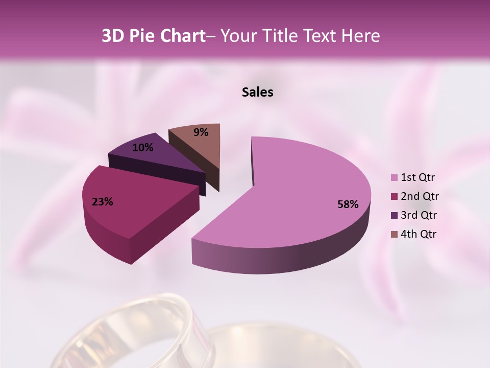 Two Gold Wedding Rings Sitting On Top Of A Table PowerPoint Template