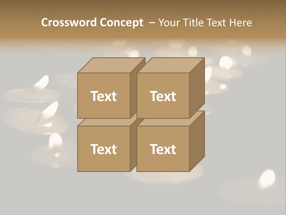 Burning Tea Lights On Black Background, With Selective Focus PowerPoint Template