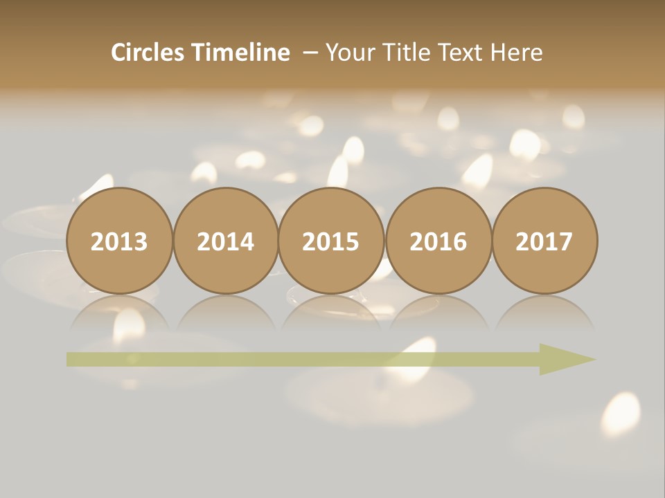 Burning Tea Lights On Black Background, With Selective Focus PowerPoint Template