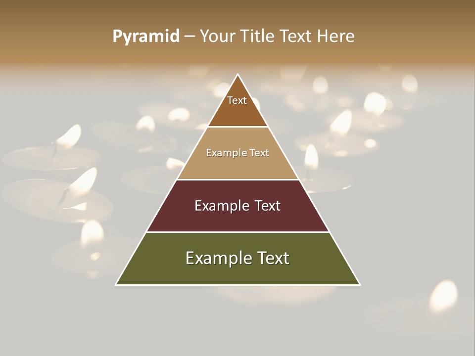 Burning Tea Lights On Black Background, With Selective Focus PowerPoint Template