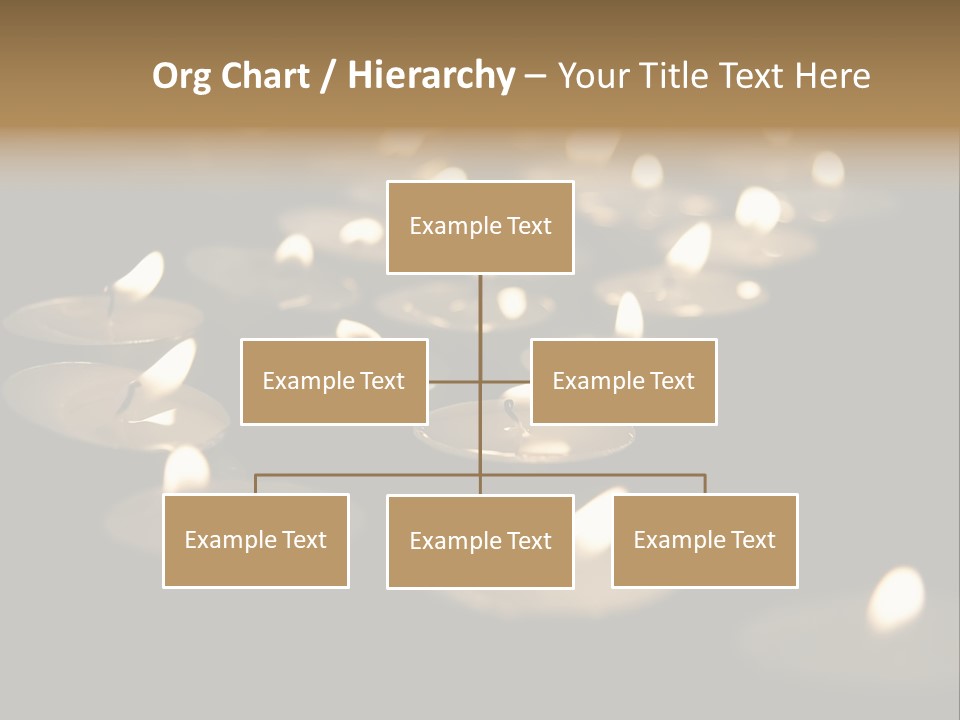 Burning Tea Lights On Black Background, With Selective Focus PowerPoint Template