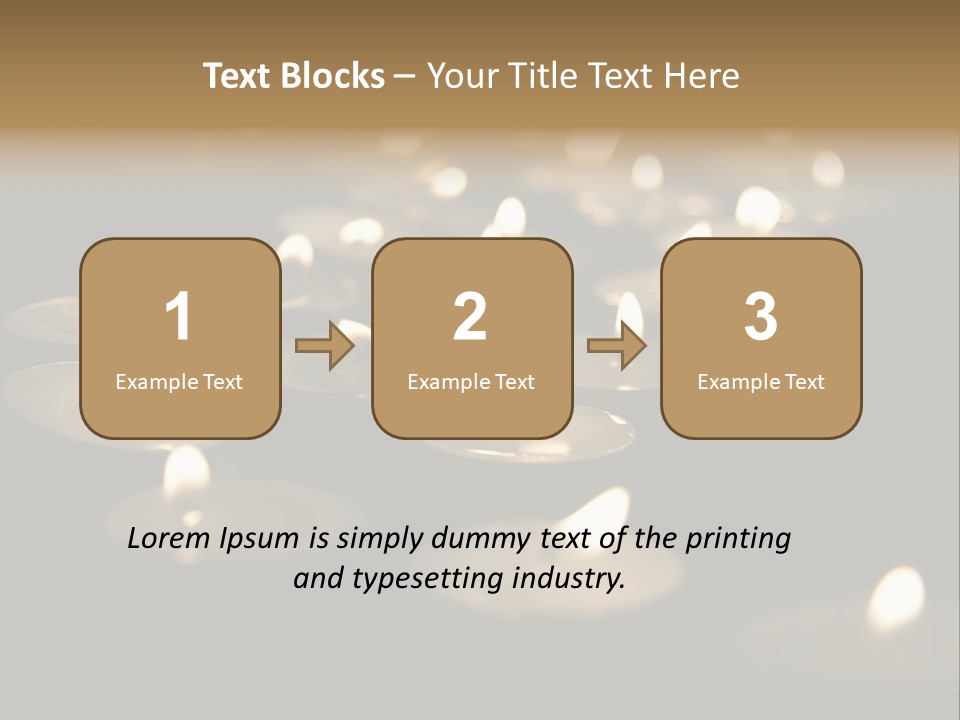 Burning Tea Lights On Black Background, With Selective Focus PowerPoint Template