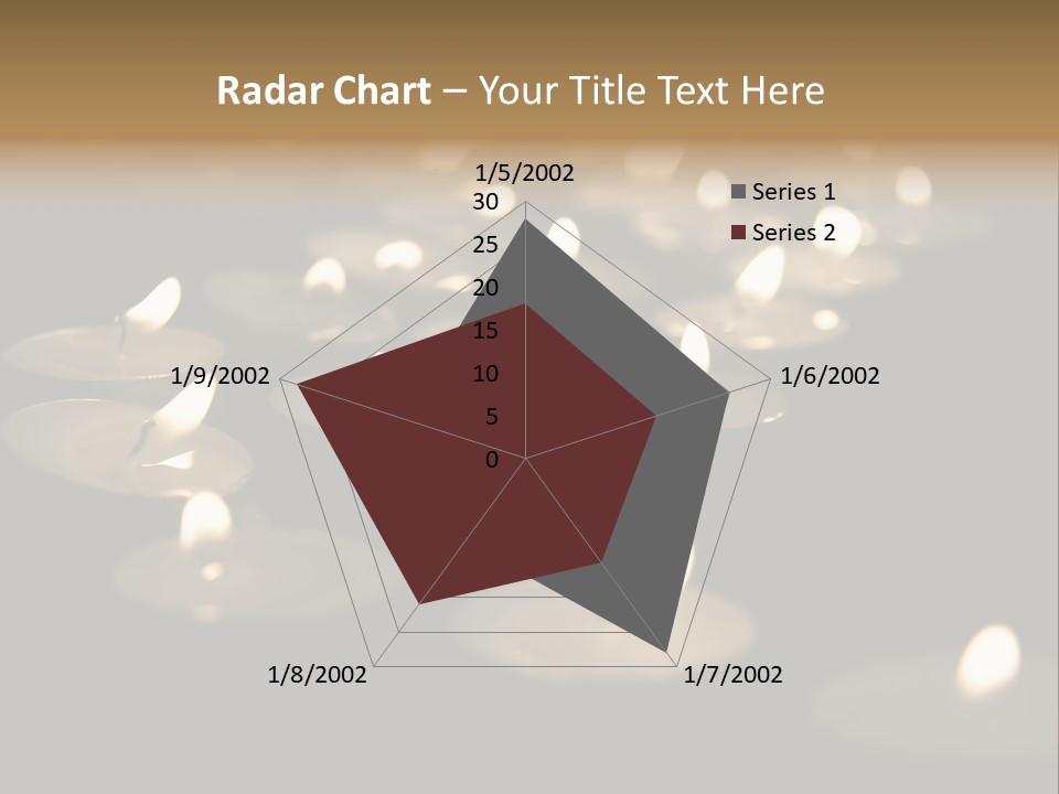 Burning Tea Lights On Black Background, With Selective Focus PowerPoint Template