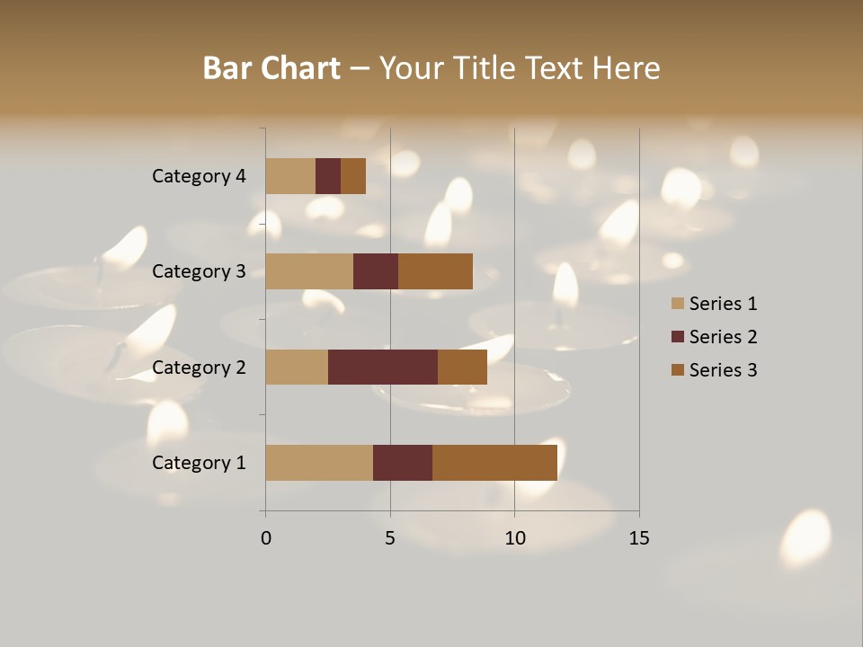 Burning Tea Lights On Black Background, With Selective Focus PowerPoint Template