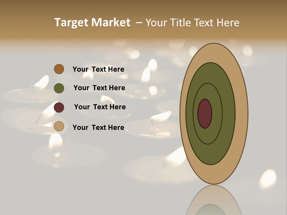 Burning Tea Lights On Black Background, With Selective Focus PowerPoint Template