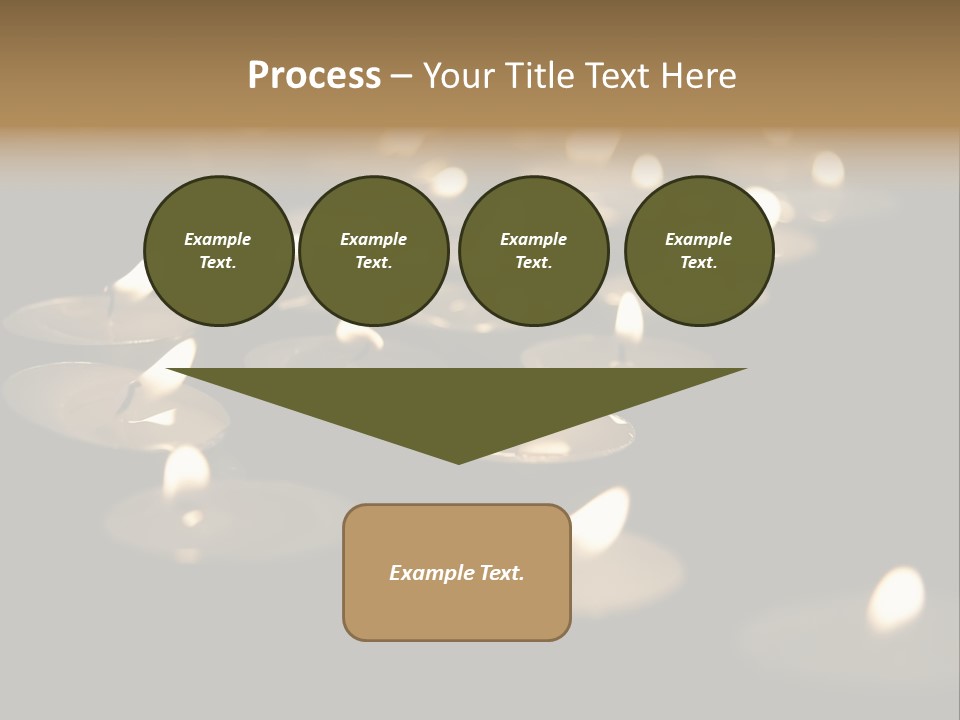 Burning Tea Lights On Black Background, With Selective Focus PowerPoint Template