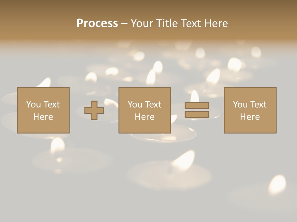 Burning Tea Lights On Black Background, With Selective Focus PowerPoint Template