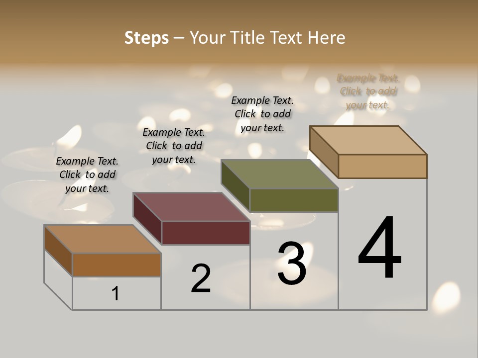 Burning Tea Lights On Black Background, With Selective Focus PowerPoint Template