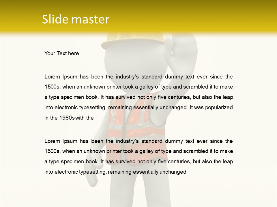 3D Human At A Stop Pose PowerPoint Template