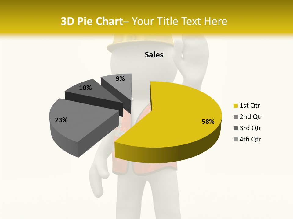 3D Human At A Stop Pose PowerPoint Template