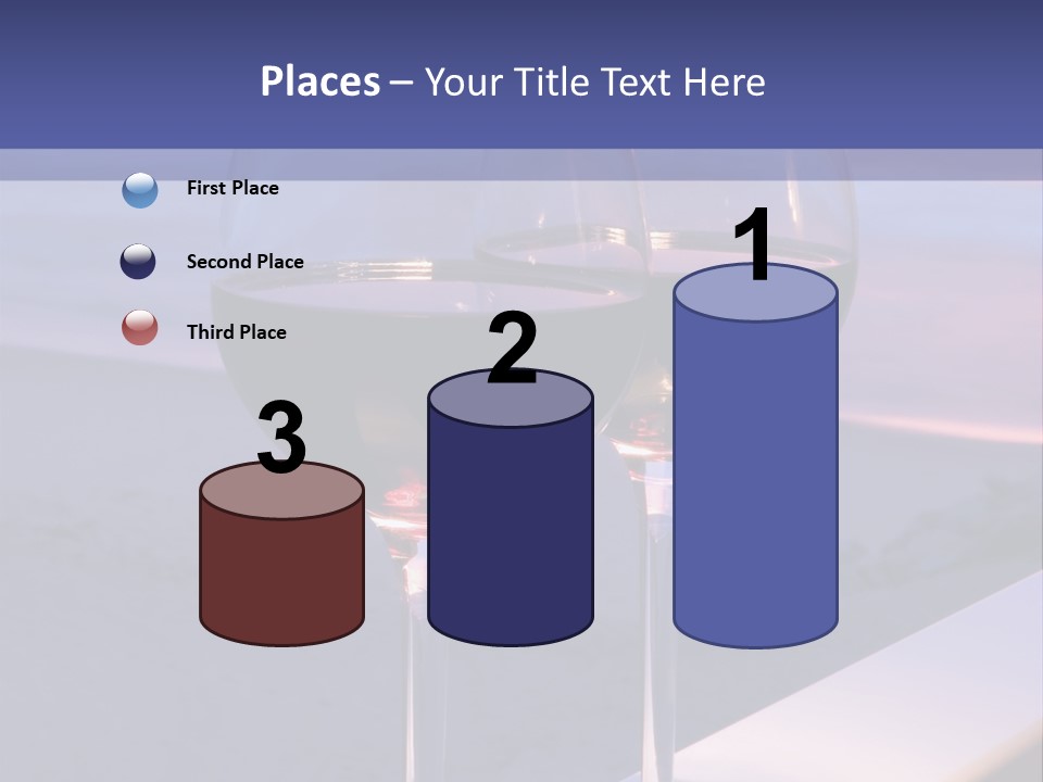 Two Glasses Of Red Wine Sitting On A Ledge Over Looking The Beach, Ocean And Beautiful Sunset. PowerPoint Template