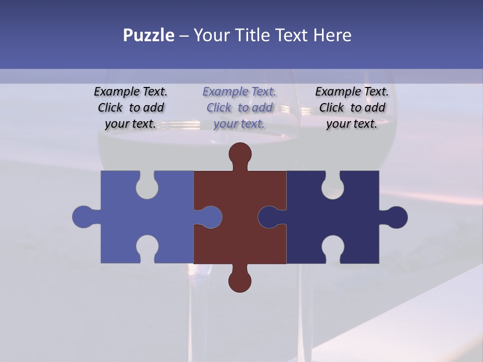 Two Glasses Of Red Wine Sitting On A Ledge Over Looking The Beach, Ocean And Beautiful Sunset. PowerPoint Template