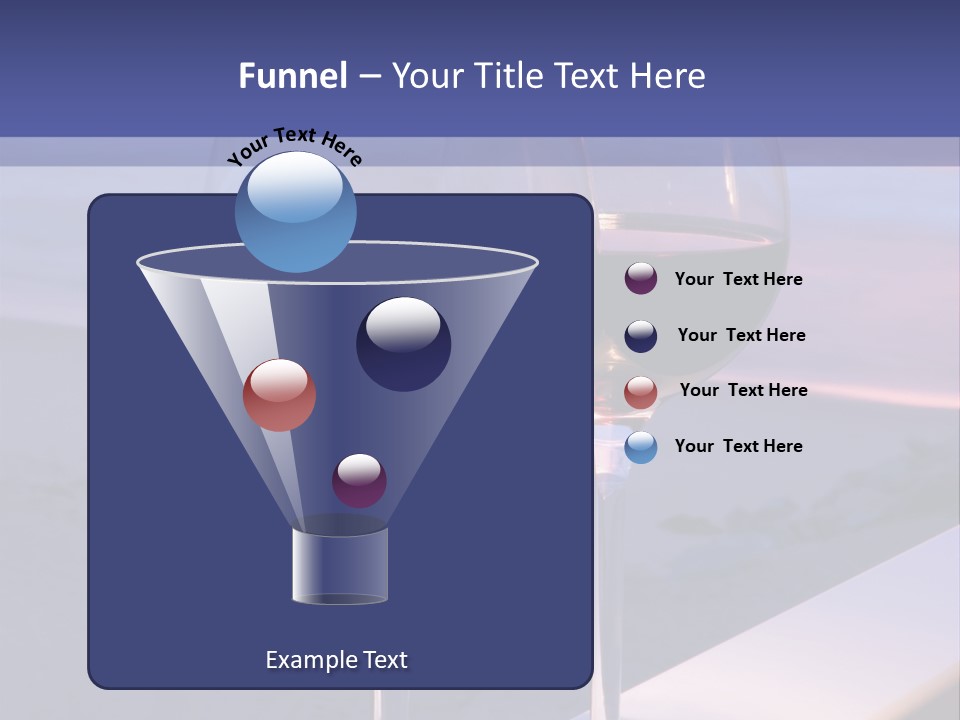 Two Glasses Of Red Wine Sitting On A Ledge Over Looking The Beach, Ocean And Beautiful Sunset. PowerPoint Template