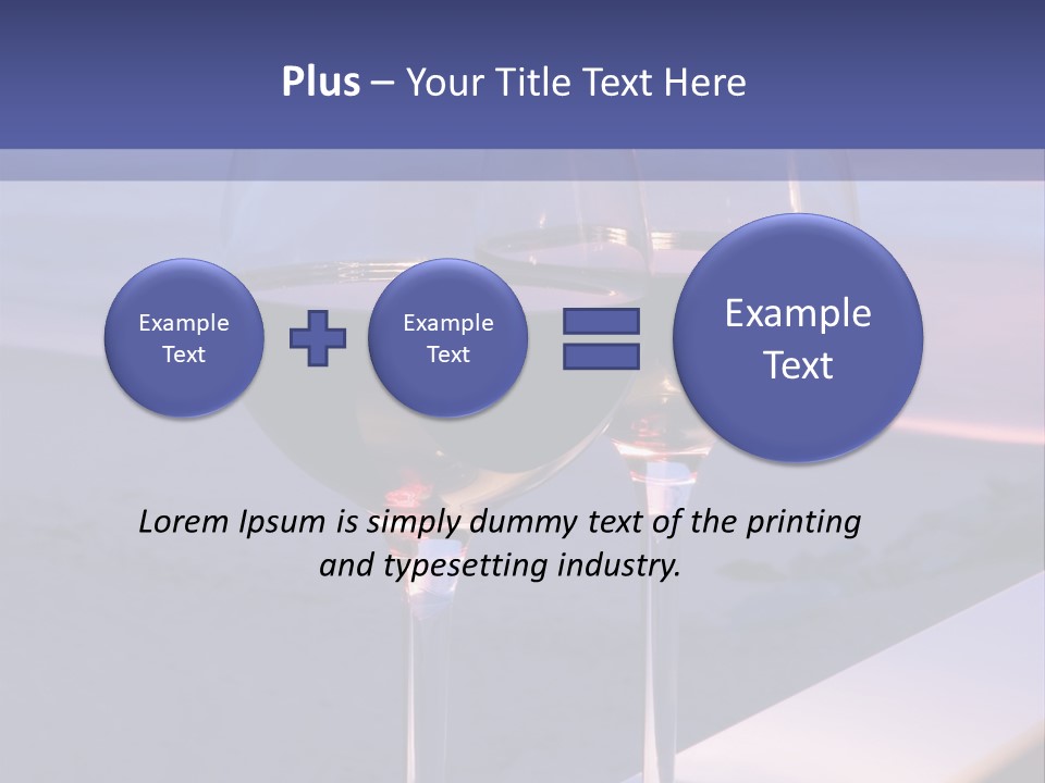 Two Glasses Of Red Wine Sitting On A Ledge Over Looking The Beach, Ocean And Beautiful Sunset. PowerPoint Template