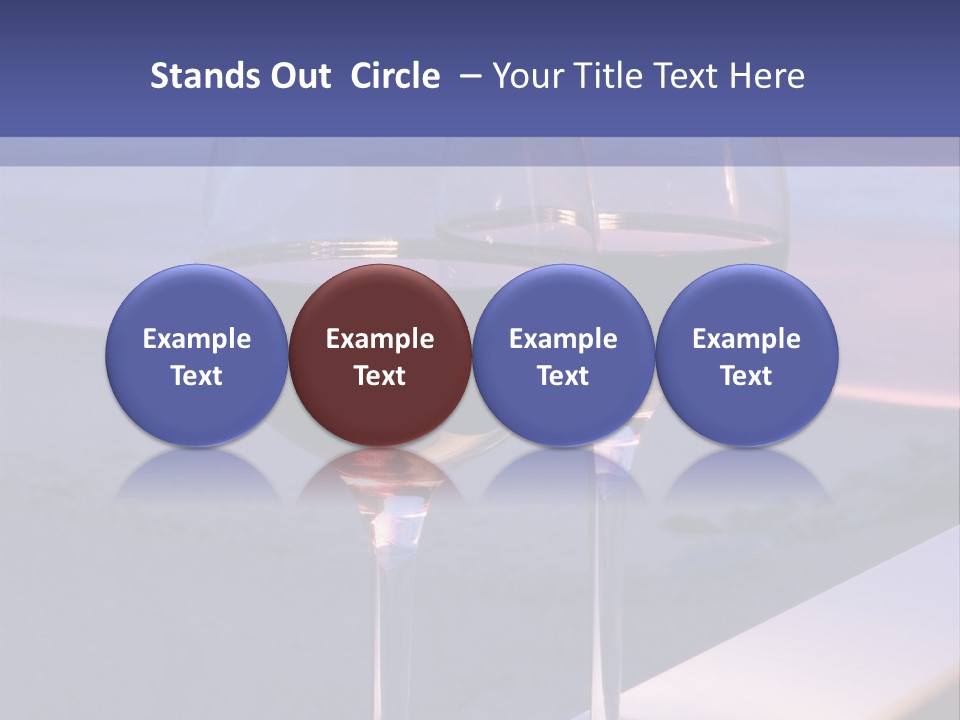 Two Glasses Of Red Wine Sitting On A Ledge Over Looking The Beach, Ocean And Beautiful Sunset. PowerPoint Template