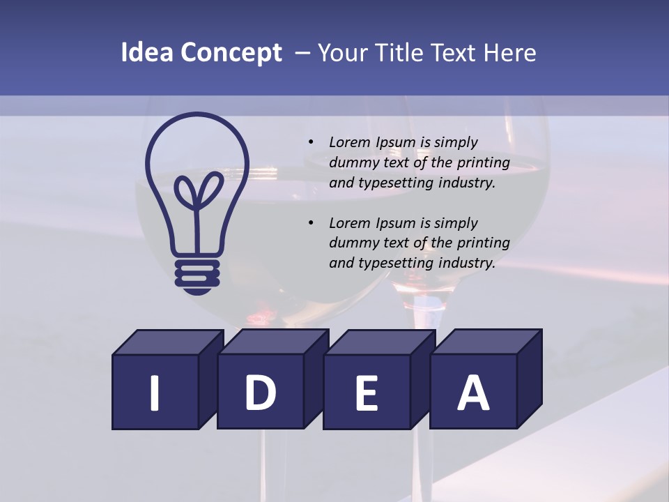 Two Glasses Of Red Wine Sitting On A Ledge Over Looking The Beach, Ocean And Beautiful Sunset. PowerPoint Template