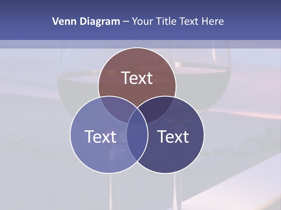 Two Glasses Of Red Wine Sitting On A Ledge Over Looking The Beach, Ocean And Beautiful Sunset. PowerPoint Template