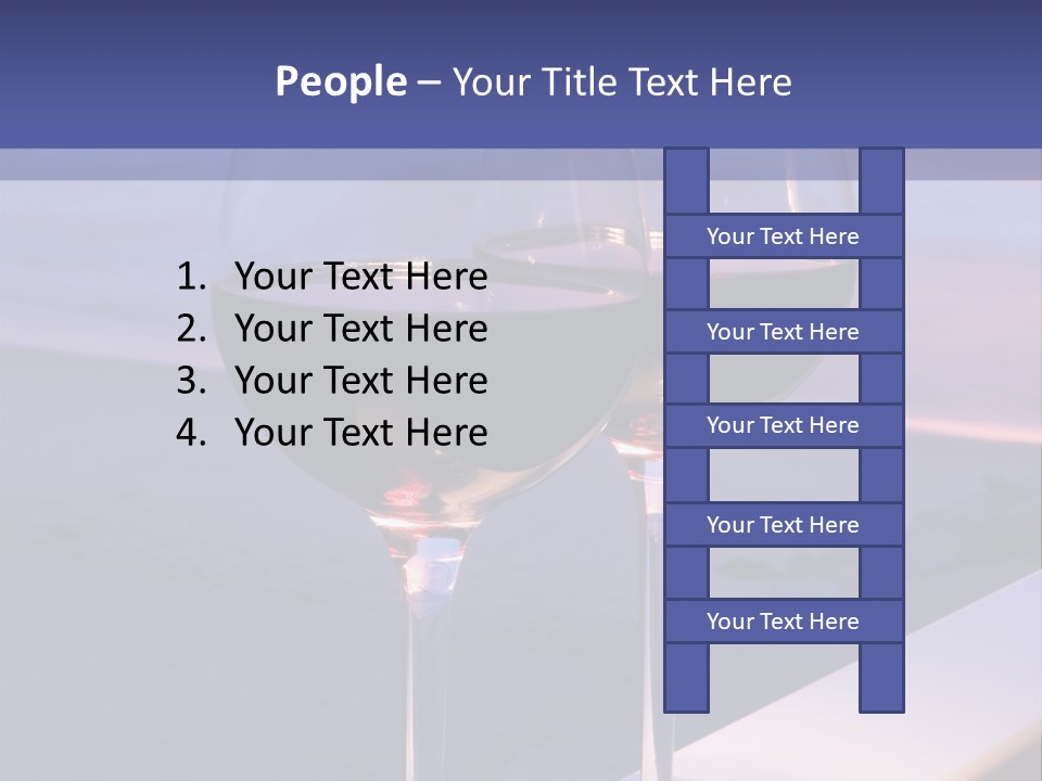 Two Glasses Of Red Wine Sitting On A Ledge Over Looking The Beach, Ocean And Beautiful Sunset. PowerPoint Template