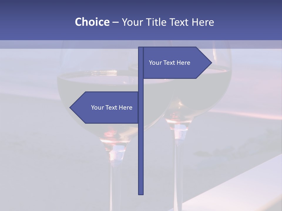 Two Glasses Of Red Wine Sitting On A Ledge Over Looking The Beach, Ocean And Beautiful Sunset. PowerPoint Template
