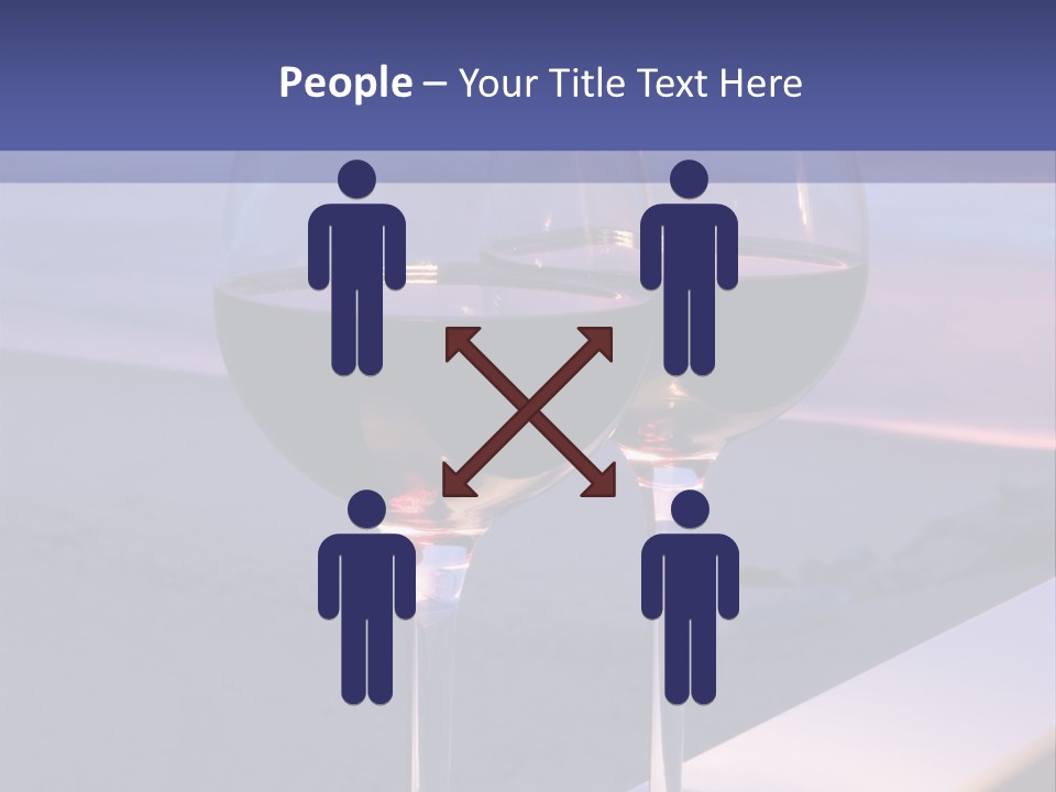 Two Glasses Of Red Wine Sitting On A Ledge Over Looking The Beach, Ocean And Beautiful Sunset. PowerPoint Template