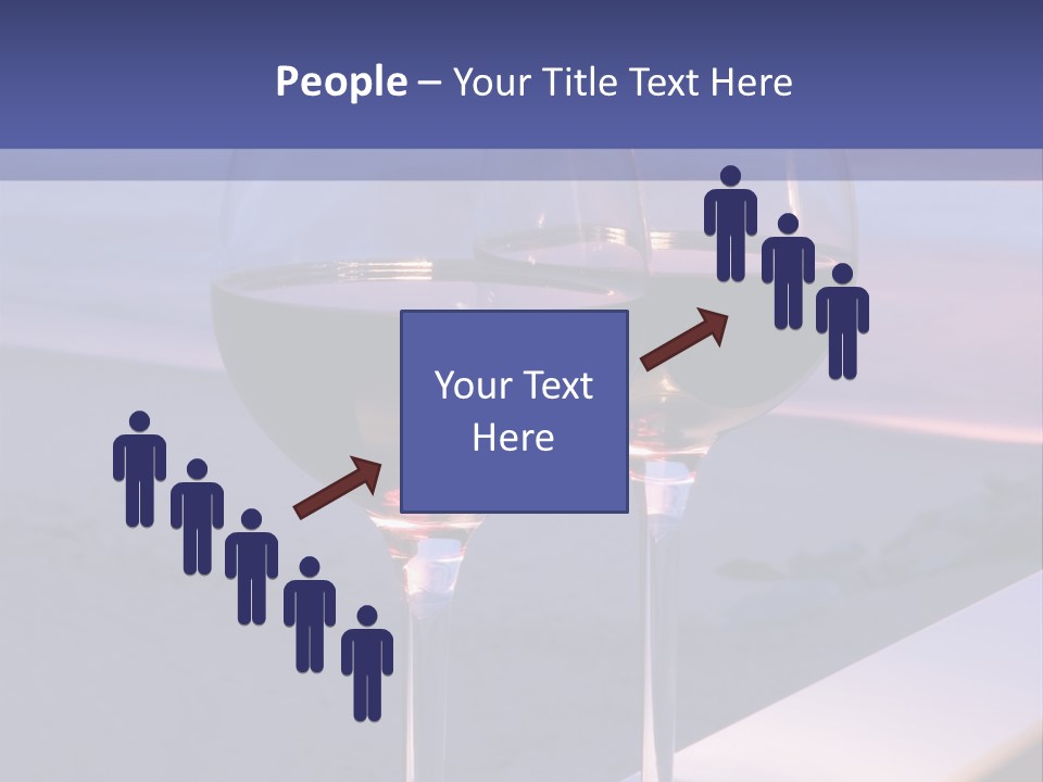 Two Glasses Of Red Wine Sitting On A Ledge Over Looking The Beach, Ocean And Beautiful Sunset. PowerPoint Template