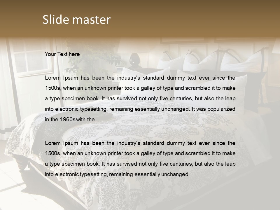 Beautiful Showcase Bedroom Interior PowerPoint Template