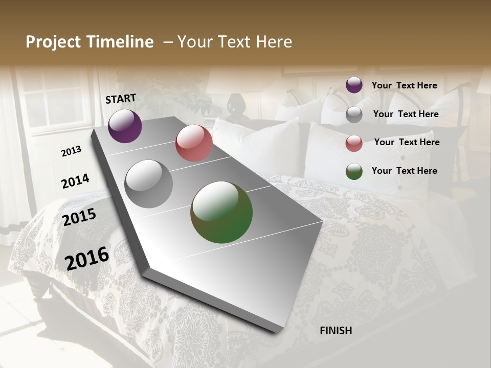 Beautiful Showcase Bedroom Interior PowerPoint Template