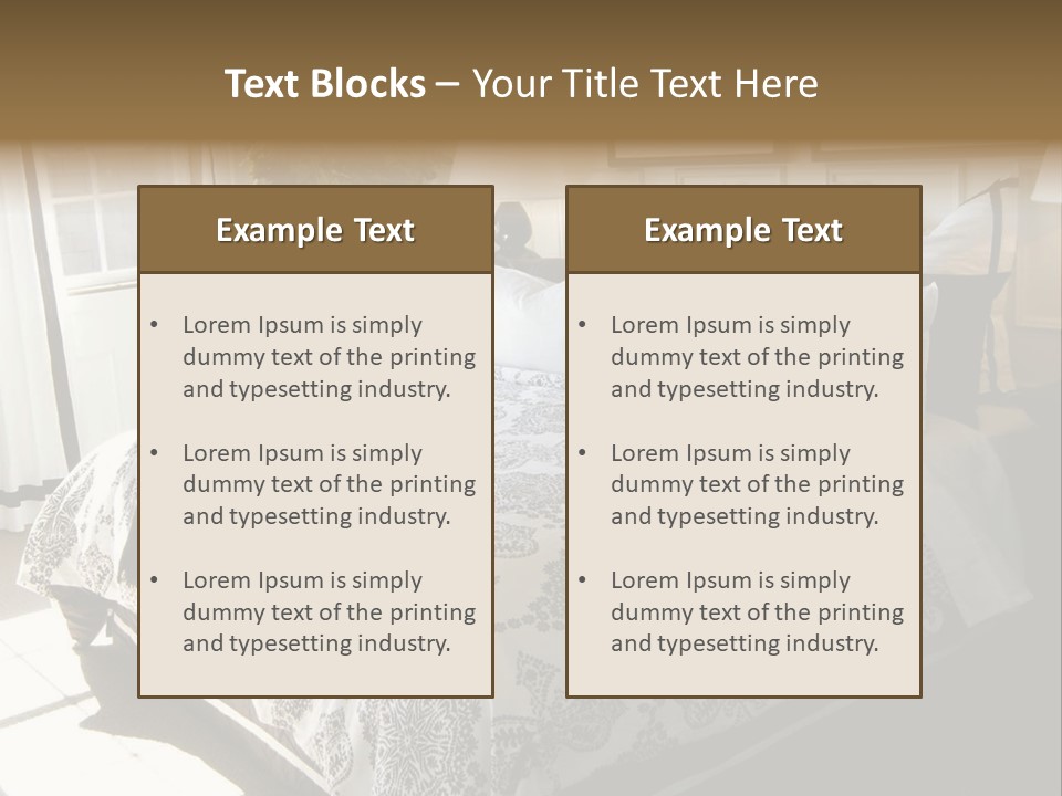 Beautiful Showcase Bedroom Interior PowerPoint Template