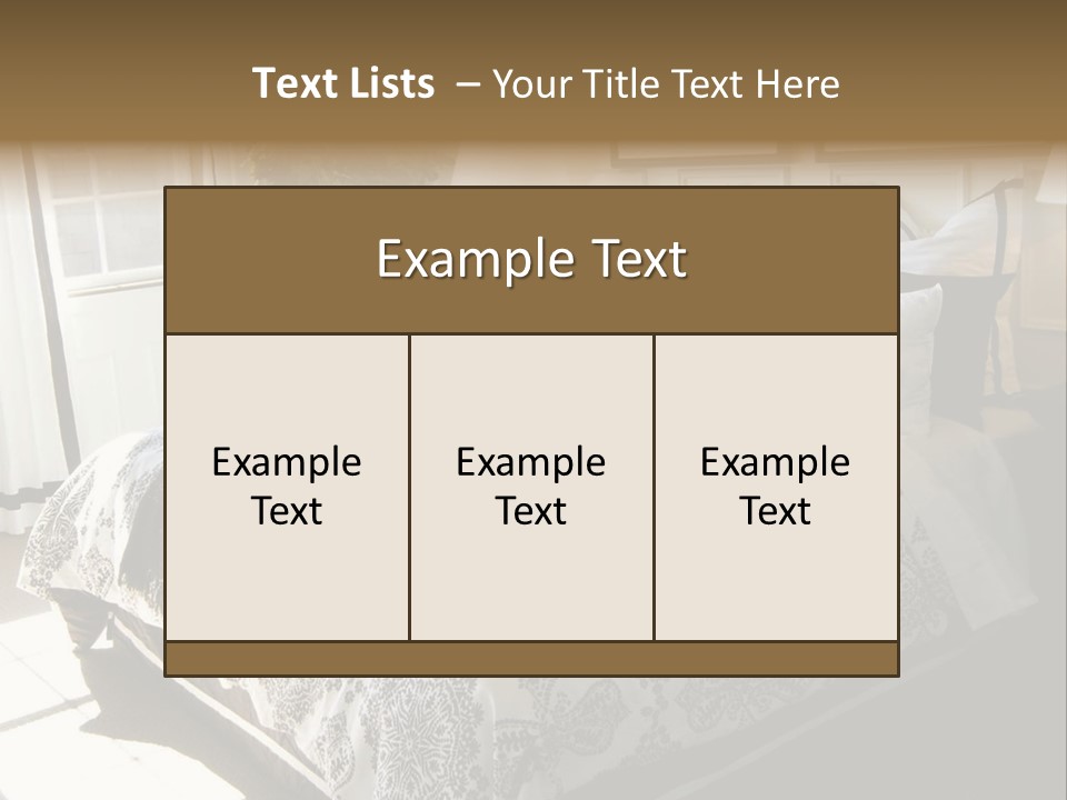 Beautiful Showcase Bedroom Interior PowerPoint Template