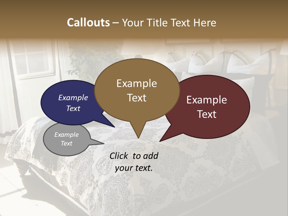 Beautiful Showcase Bedroom Interior PowerPoint Template