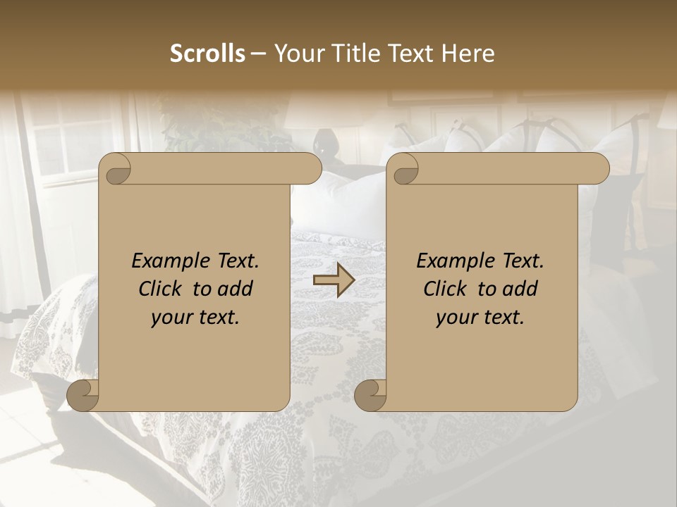 Beautiful Showcase Bedroom Interior PowerPoint Template