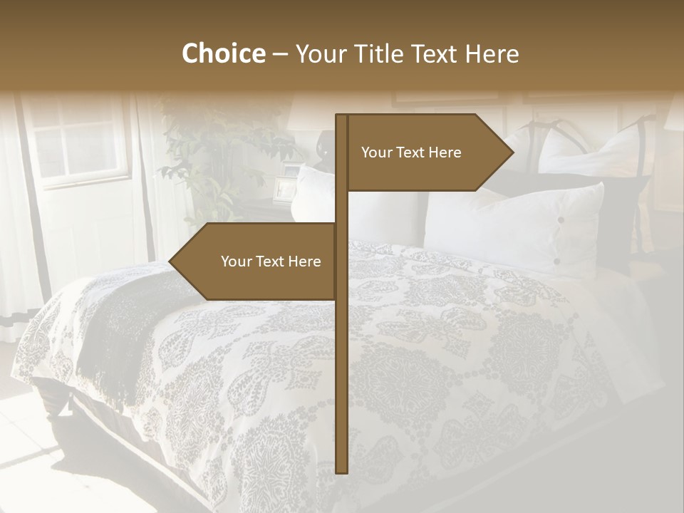 Beautiful Showcase Bedroom Interior PowerPoint Template
