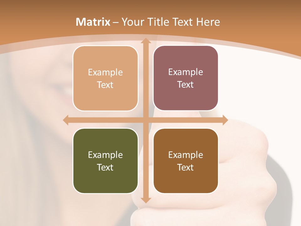 A Woman Giving A Thumbs Up With A Brown Background PowerPoint Template