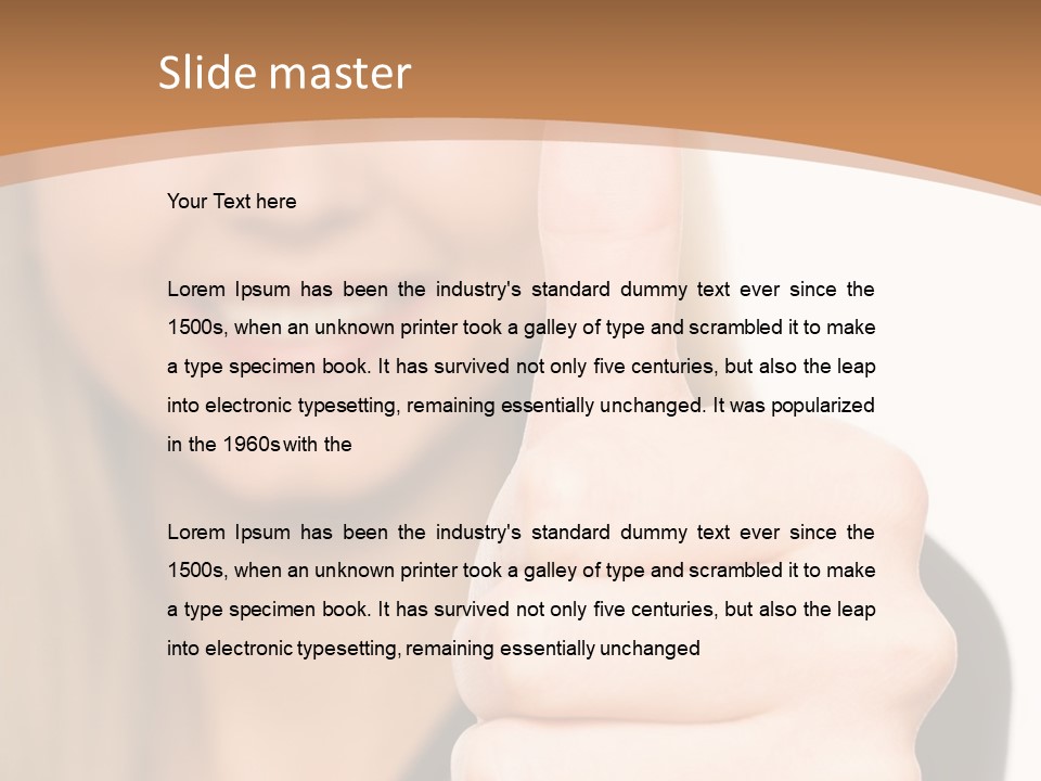 A Woman Giving A Thumbs Up With A Brown Background PowerPoint Template