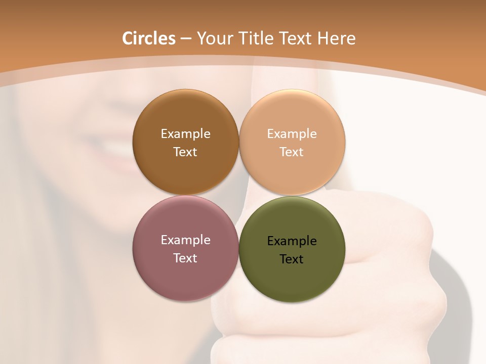 A Woman Giving A Thumbs Up With A Brown Background PowerPoint Template