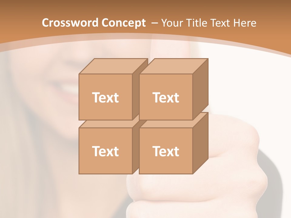 A Woman Giving A Thumbs Up With A Brown Background PowerPoint Template