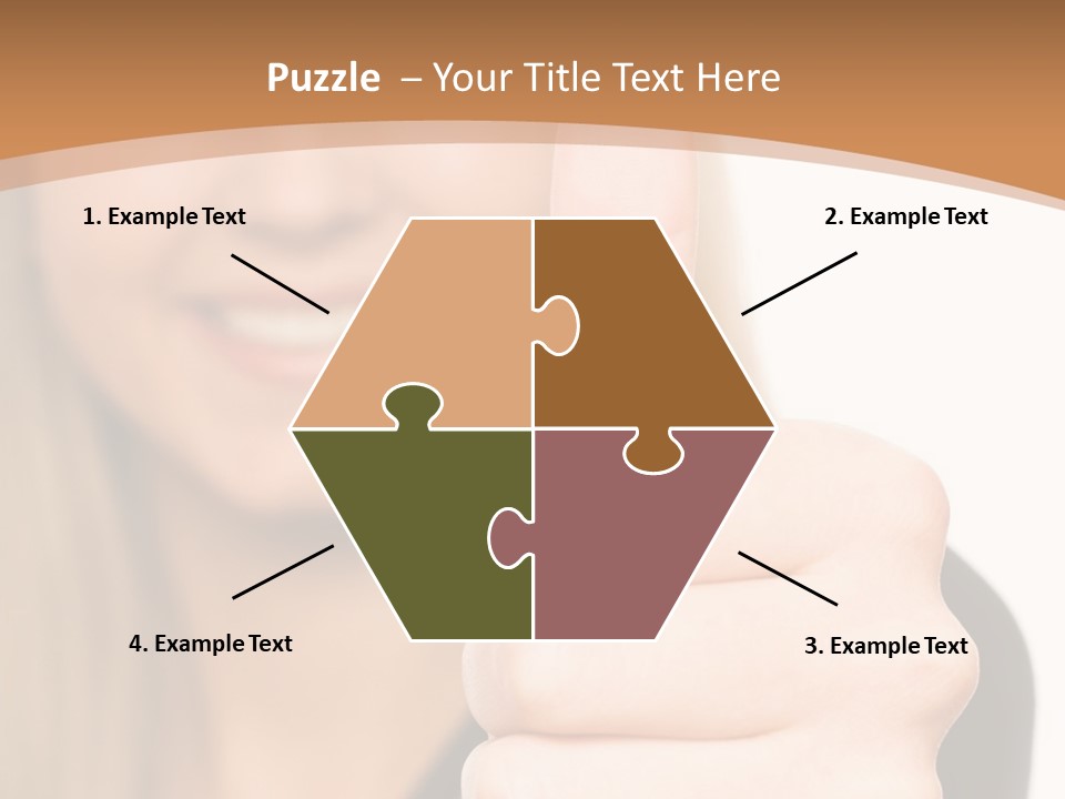 A Woman Giving A Thumbs Up With A Brown Background PowerPoint Template