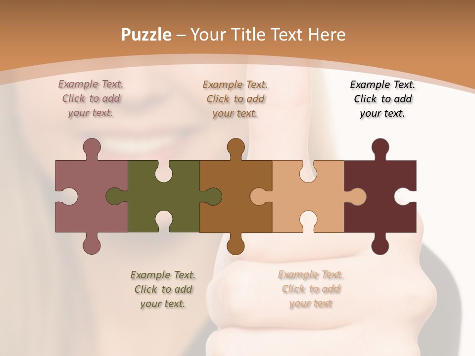 A Woman Giving A Thumbs Up With A Brown Background PowerPoint Template