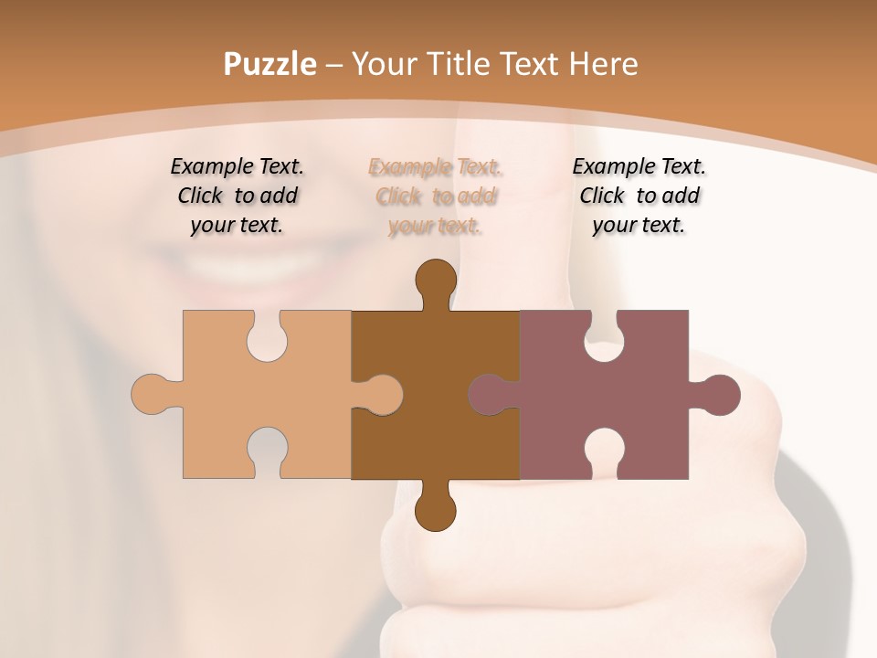 A Woman Giving A Thumbs Up With A Brown Background PowerPoint Template