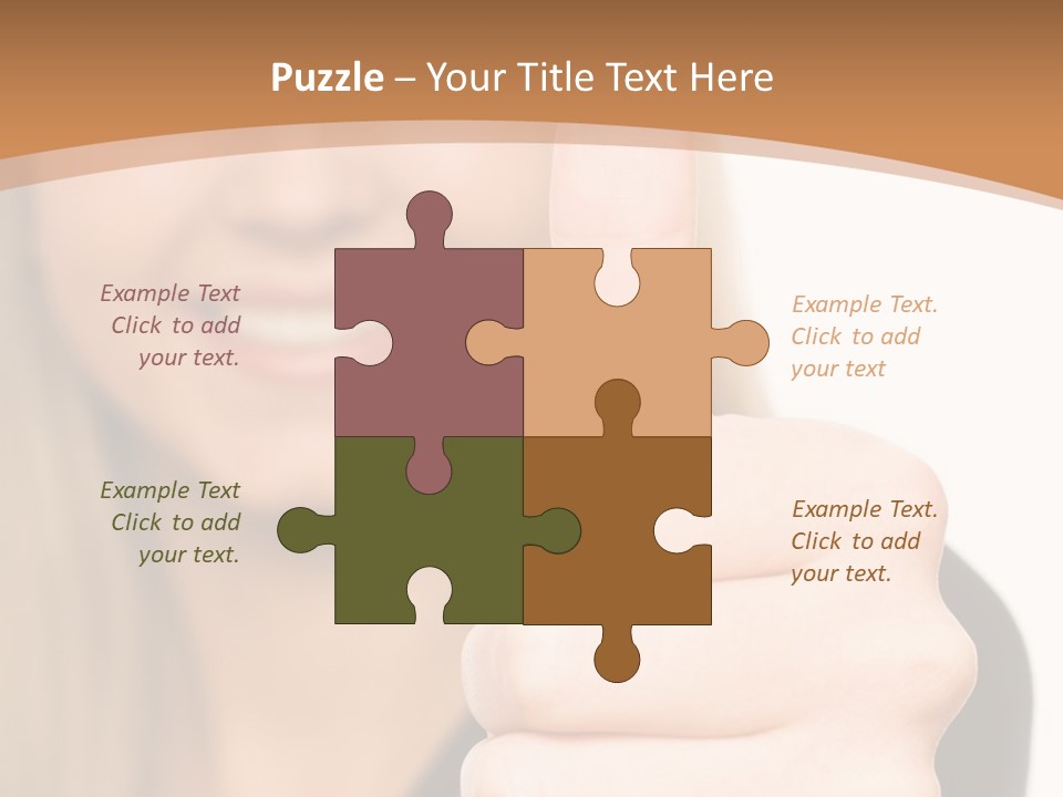 A Woman Giving A Thumbs Up With A Brown Background PowerPoint Template