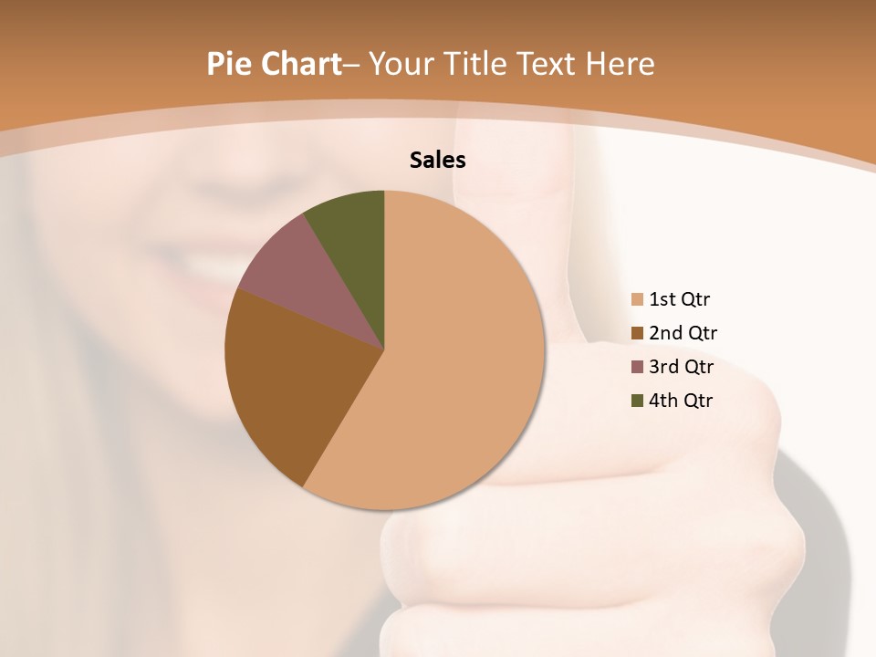 A Woman Giving A Thumbs Up With A Brown Background PowerPoint Template