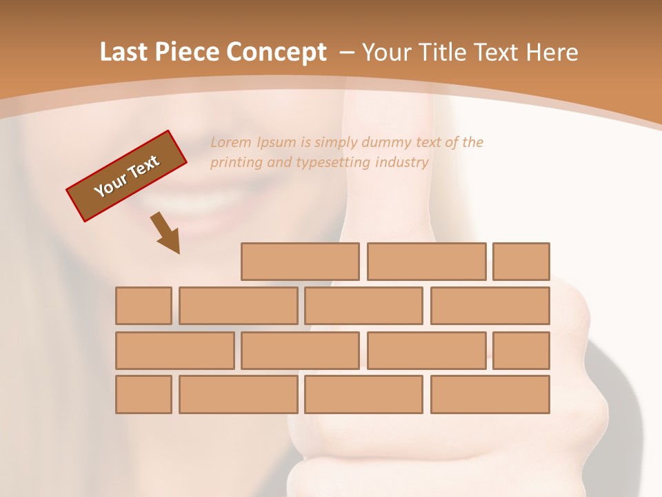 A Woman Giving A Thumbs Up With A Brown Background PowerPoint Template